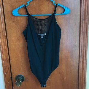 Express black mesh bodysuit